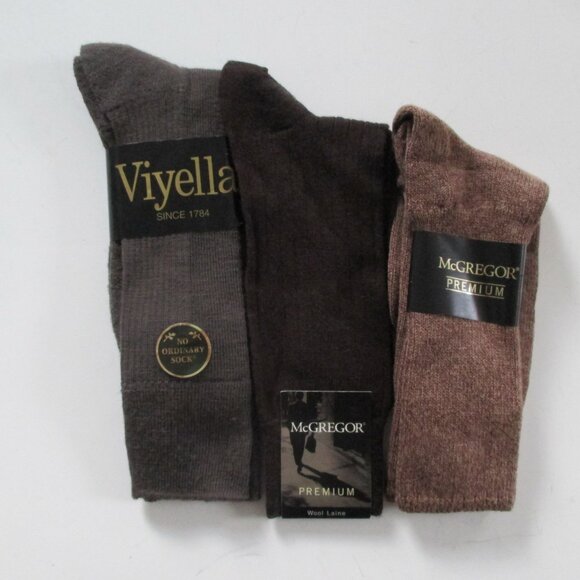 3 Pairs Mens Socks McGregor Wool Cotton NWT no stretch - Picture 2 of 10